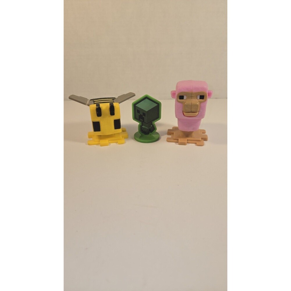 McDonald’s Minecraft Happy Meal toys  2025 Lot Of 3 - Pink Sheep #8 & 2 Bees #10